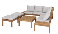 Argos Home 6 Seater Wooden Corner Sofa Set