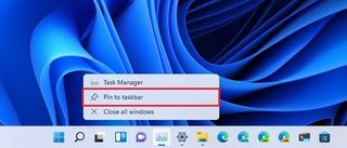 Task Manager Pin Taskbar Option