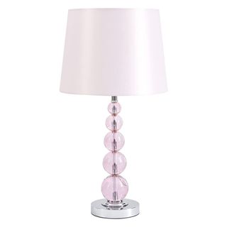 A pink crystal bubble table lamp