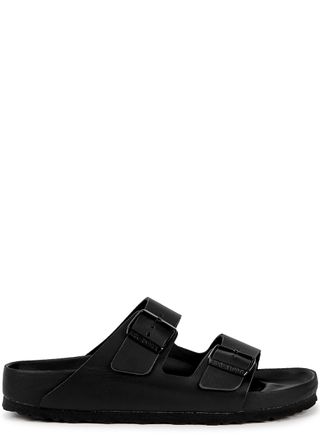 Arizona Black Leather Sliders