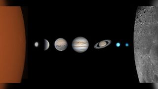 Family photo of the solar system.