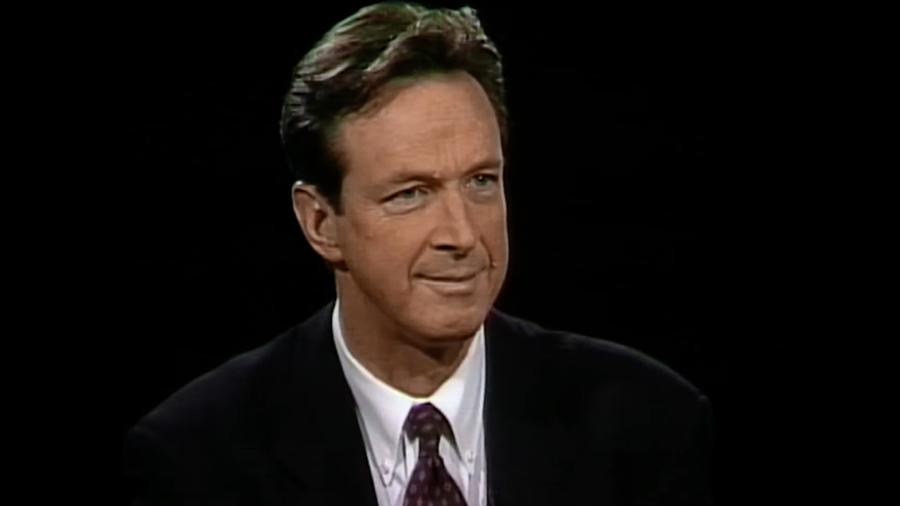 Michael Crichton appearing during an interview for Timeline on Charlie Rose.