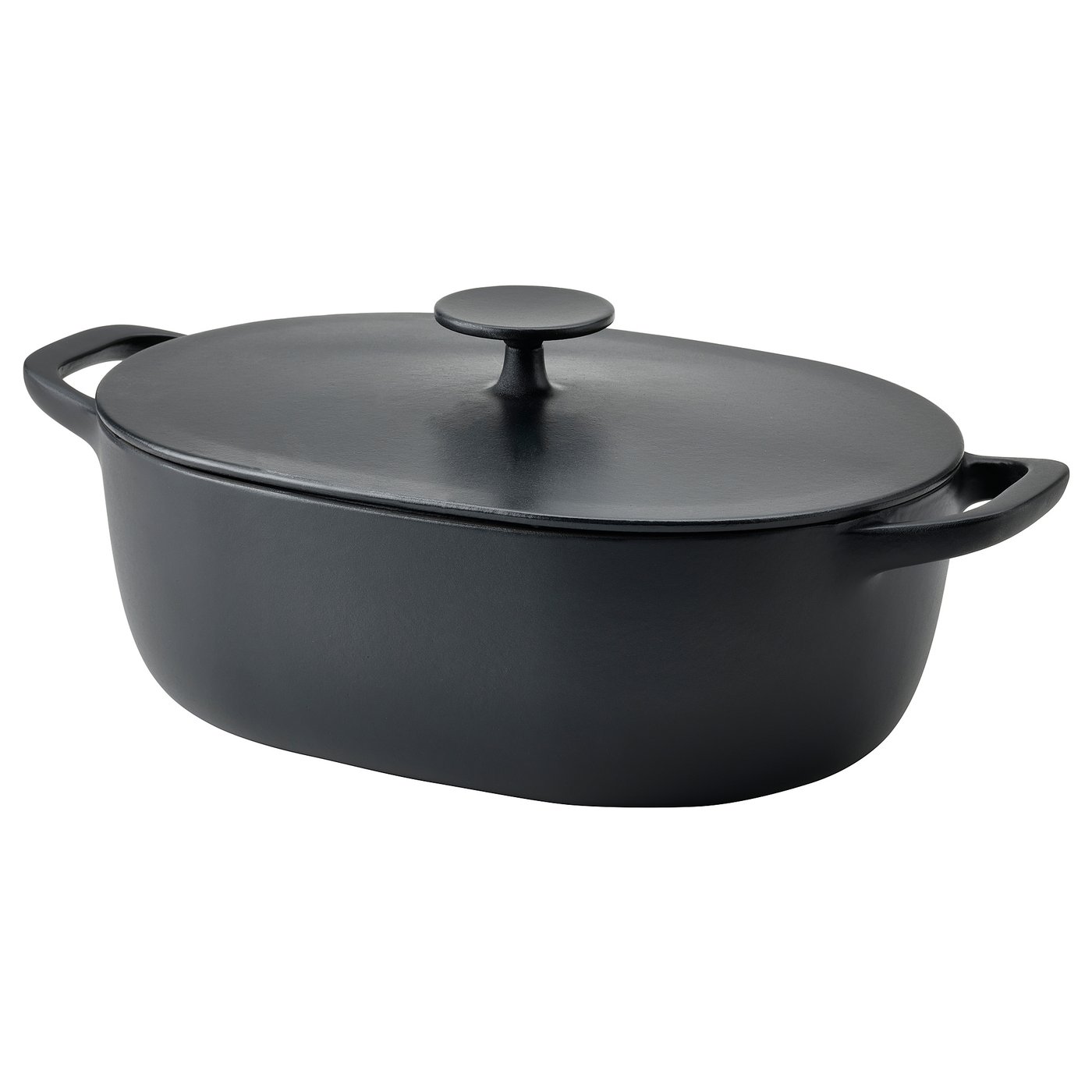 Vardagen Pot With Lid - Enamelled Cast Iron Matte/black 6.9 Qt
