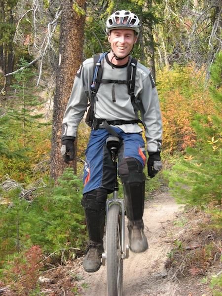 Unicyclist Kris Holm enjoys singletrack, too.