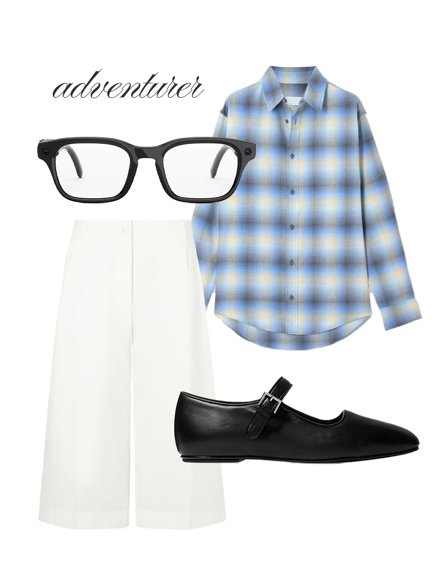 Collage of outfits with meta ai glasses