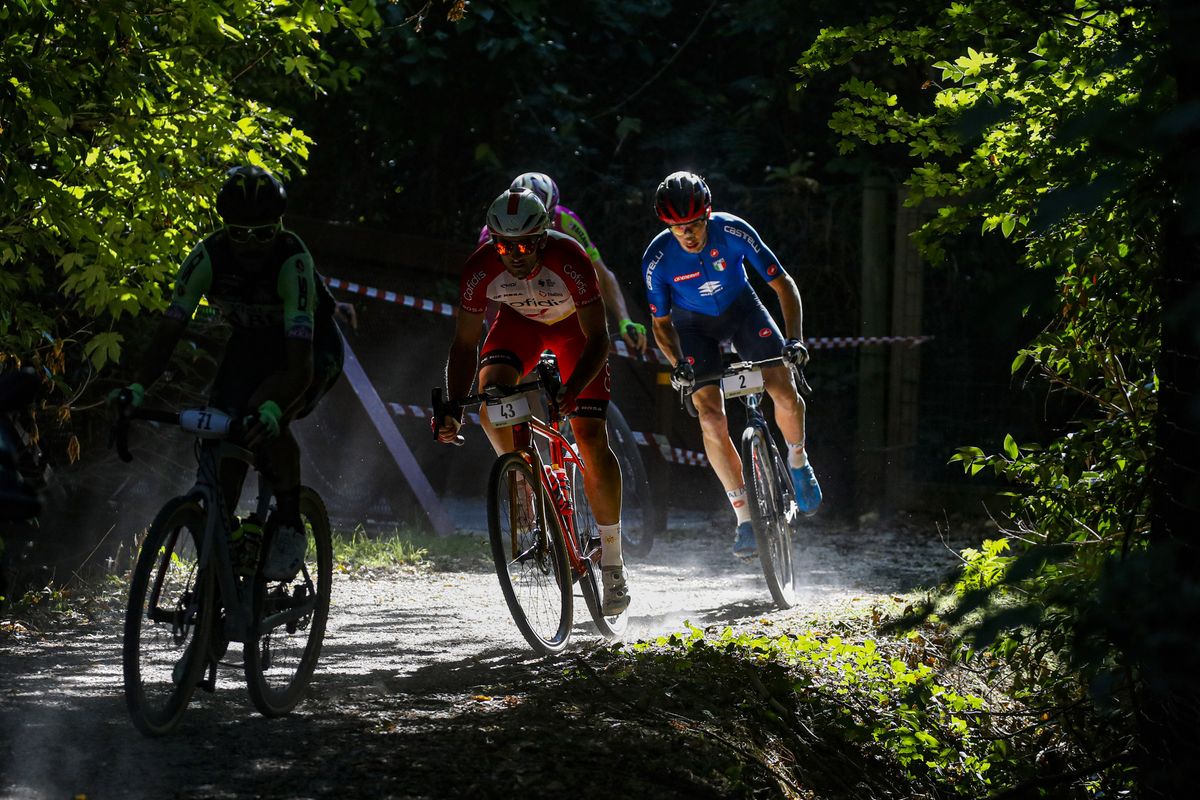 Serenissima Gravel 2021 1st Edition Lido di Jesolo Piazzola sul Brenta 1321 km 15102021 Nathan Haas AUS Cofidis Daniele Braidot Italy photo Roberto BettiniBettiniPhoto2021