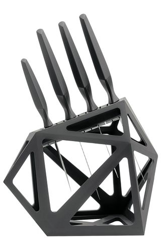 Black diamond knife block, £79.90; and knives, £79.90 for a four-piece set, edge of Belgravia