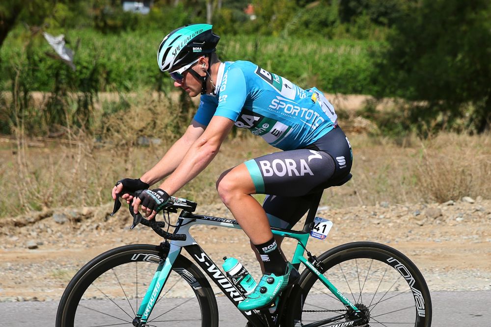Sam Bennett in blue during stage 3 in Turkey