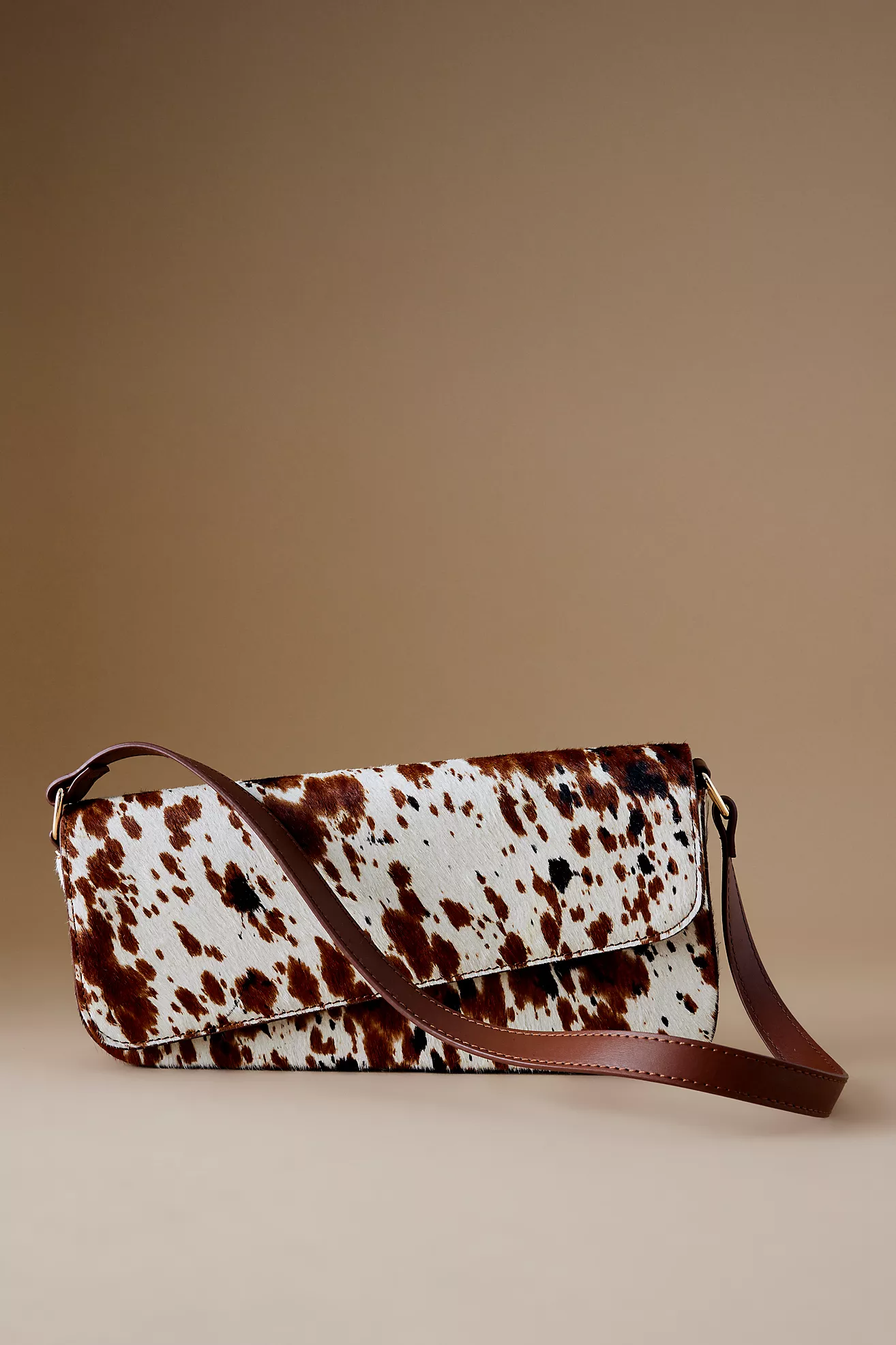 Animal Print East West Leather Shoulder Bag