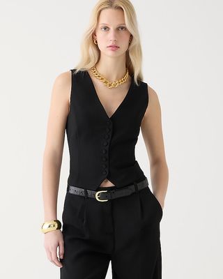 Slim-Fit Tuxedo Vest in City Crepe