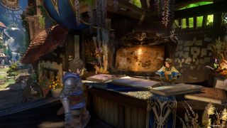 Gtanblue Fantasy Relink review; an anime character stands at a market stall