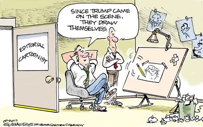 Political Cartoon U.S. Trump political cartoonists media humor