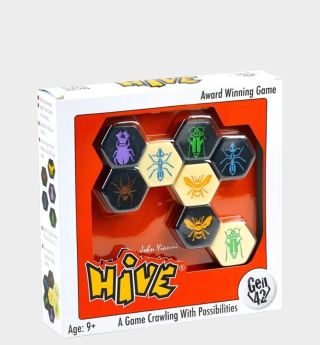 Hive board game box on a plain background