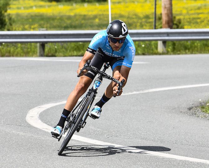 James Piccoli (Elevate KHS Pro Cycling) attacks