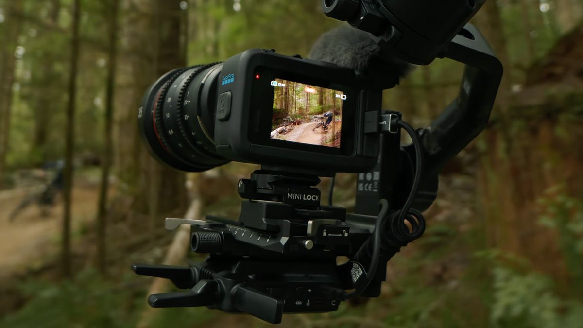 A screenshot from a video showing off the GoPro Mission 1 ILS camera