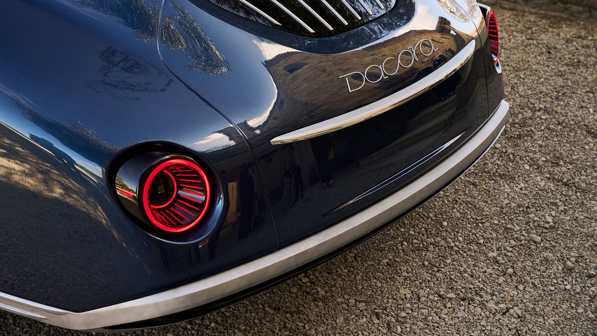 The rear of the Dacora luxury vehicle