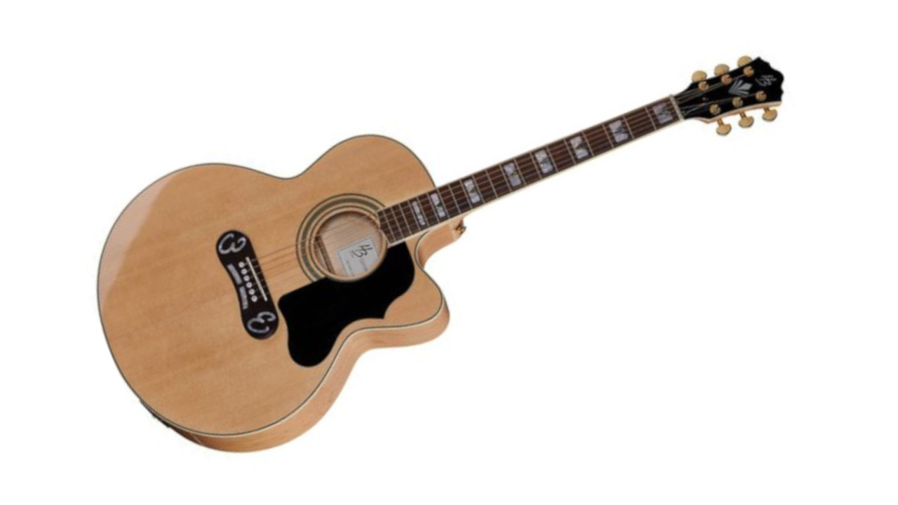 The Harley Benton Custom Line King-CE acoustic guitar on a white background