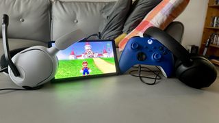 Sony Inzone H5 - next to Xbox Wireless Controller and Nintendo Switch OLED