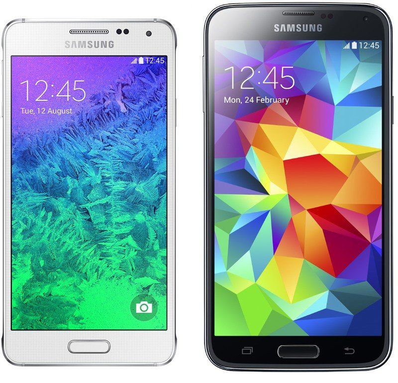 Galaxy Alpha + Galaxy S5 comparison