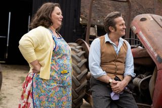 The Larkins filming locations in Kent included an unnamed farm, starring Bradley Walsh and Joanna Scanlan