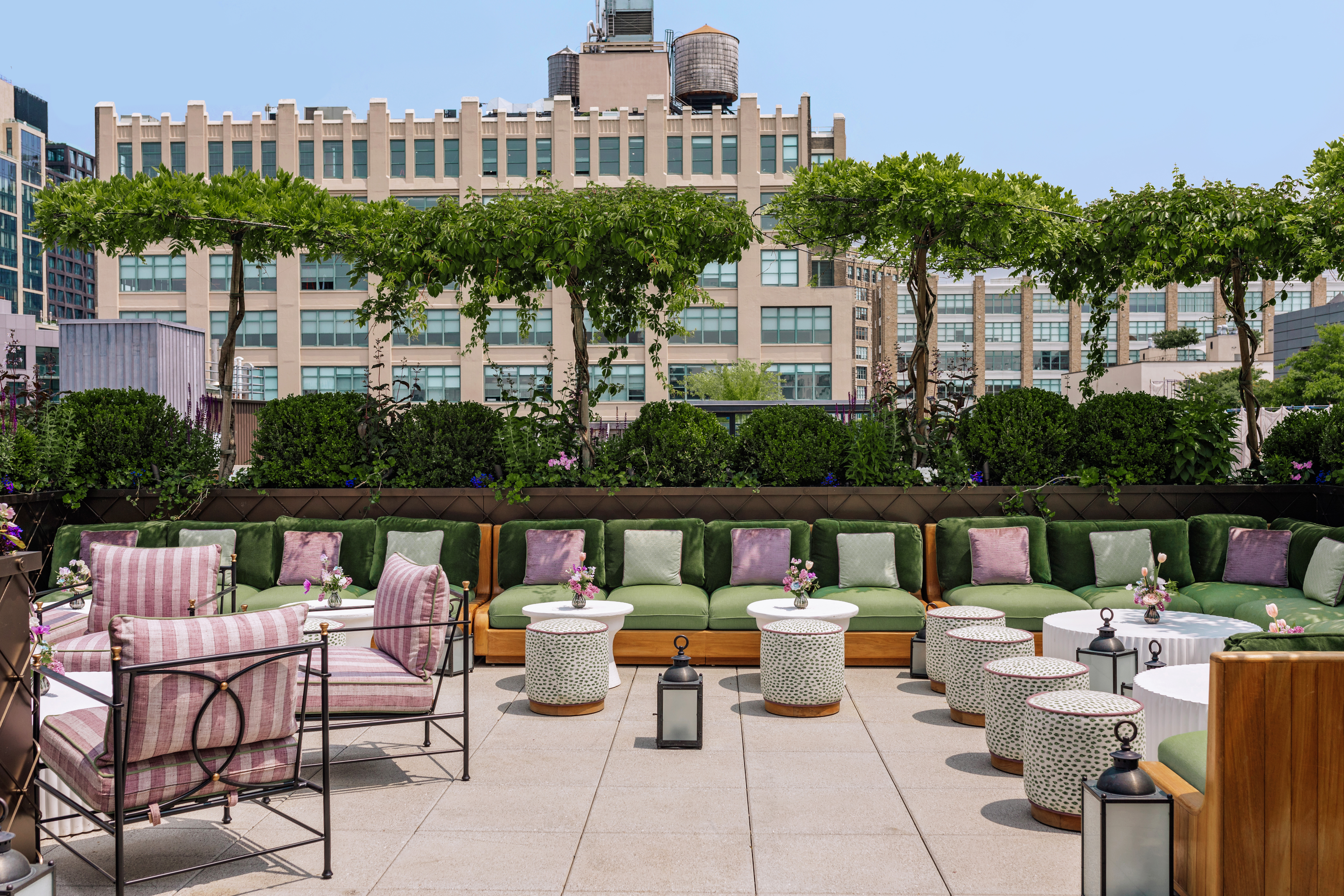 Fouquet's New York terrace with new york view on a sunny day