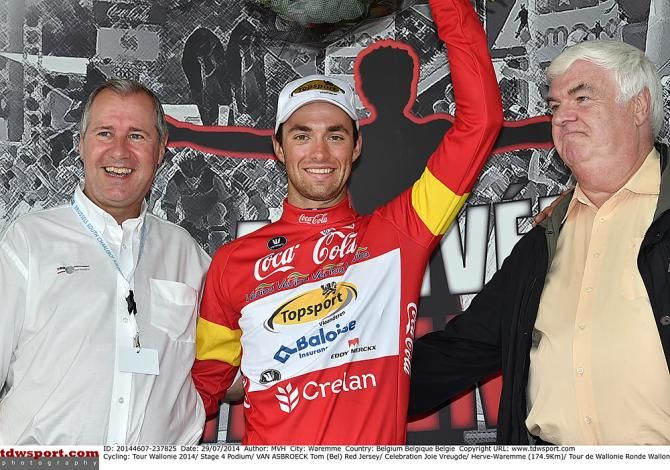 Tom Van Asbroeck (Topsport Vlaanderen) in the young rider of the day jersey