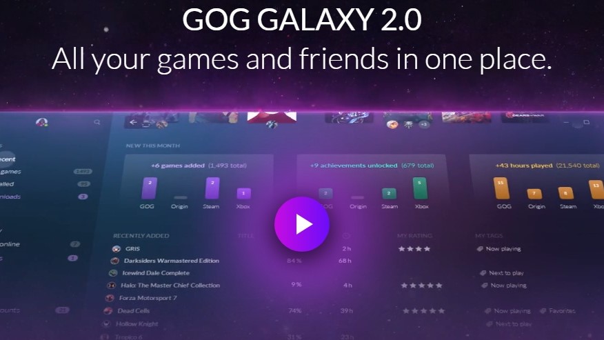 GOG Galaxy adds Epic Games Store integration