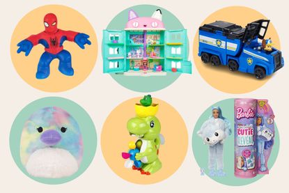 A collage of Argos top Christmas toys