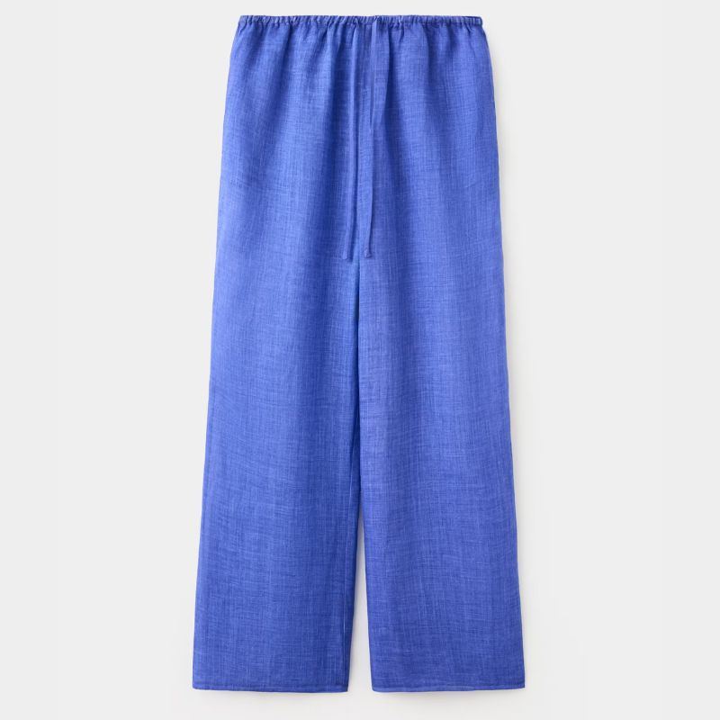 Mango, blue wide leg trousers