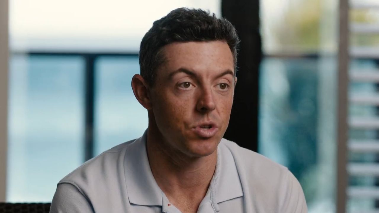 Rory McIlroy speaks during the trailer for the Netflix documentary, Full Swing