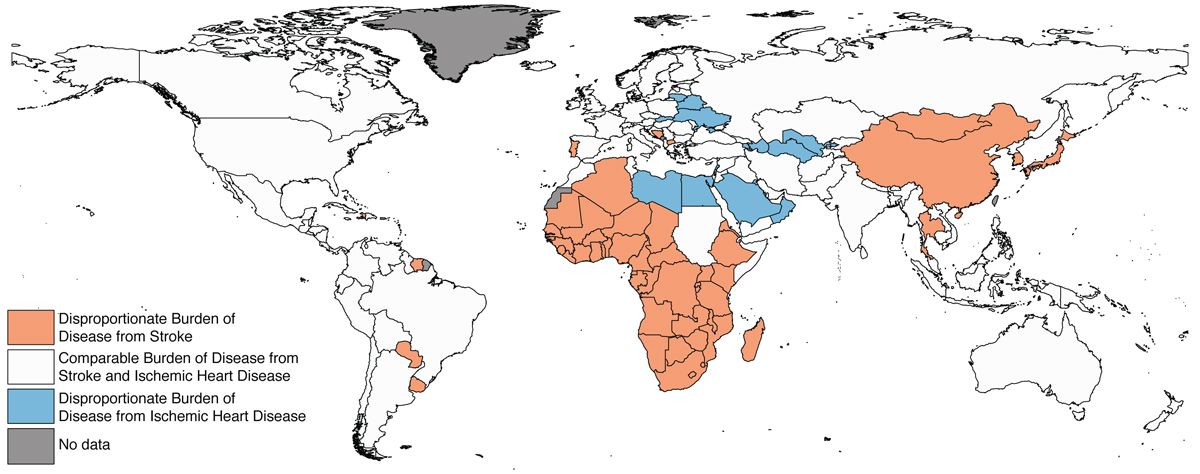 stroke and/or heart disease map