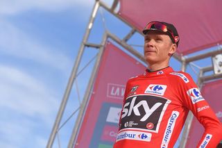 Chris Froome in red after stage 5 at the Vuelta