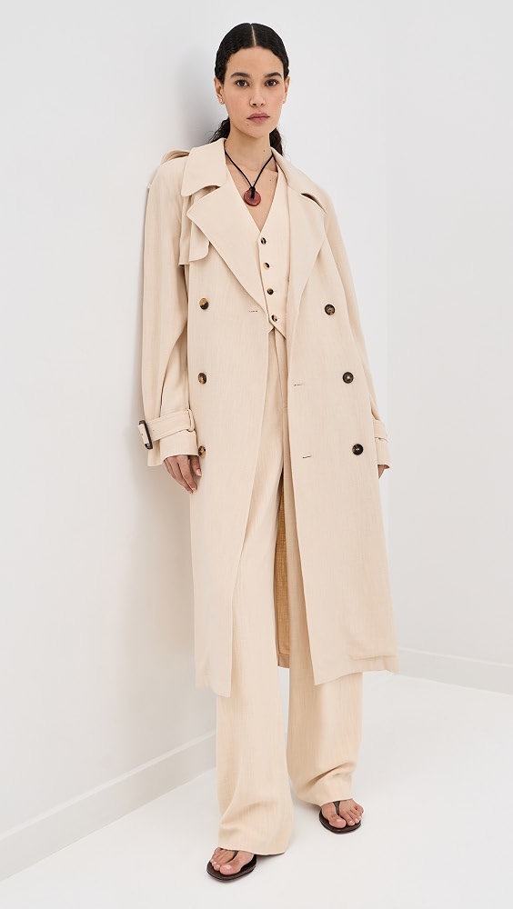 Spring Trench Coat - Cream