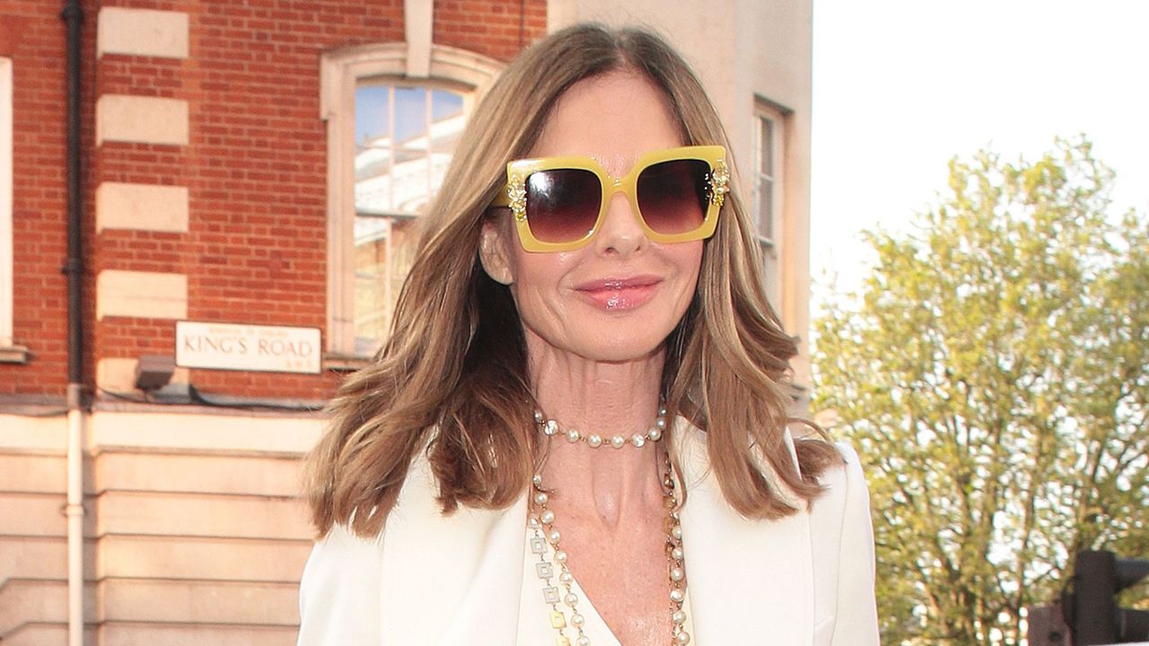 Trinny Woodall wearing yellow sunglasses