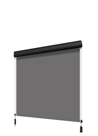 SmartWings Motorized Outdoor Shades in black on a white background.