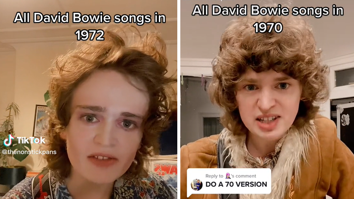 Peter Rugman on TikTok doing Bowie impressions