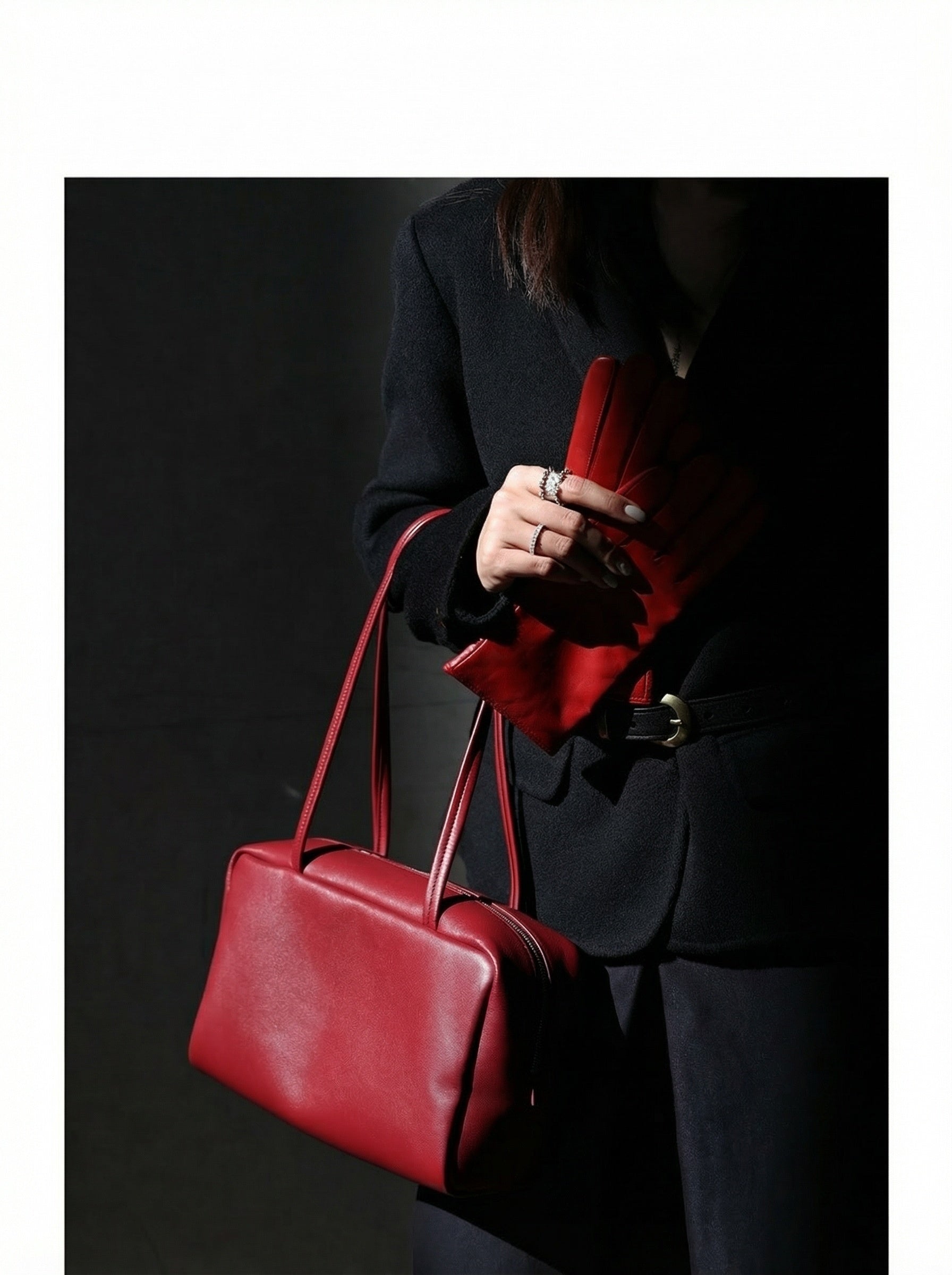 Red Sheepskin Bowling Bag