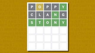 Wordle answer for game 932 on a yellow background