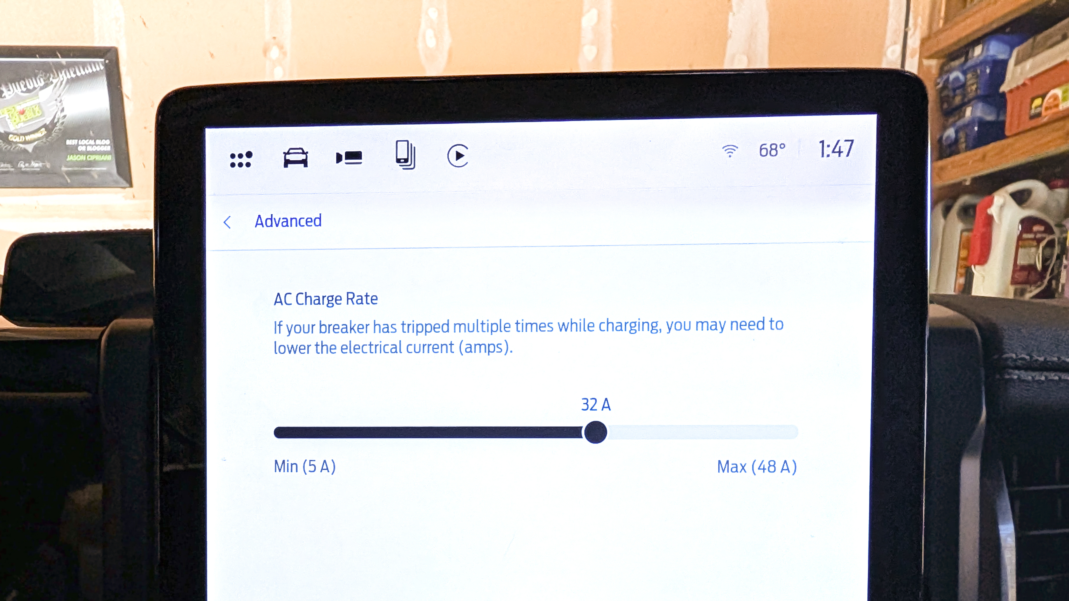 EV charging at home.