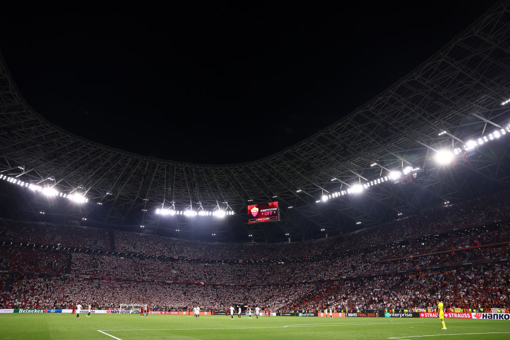 The Puskas Arena hosting the 2023 Europa League final