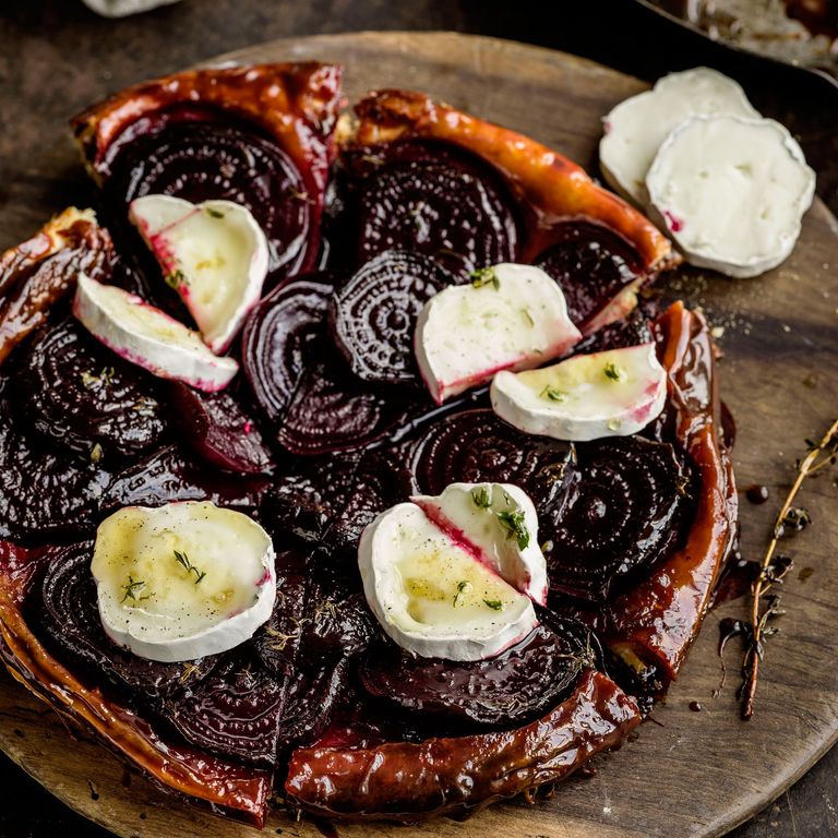 beetroot tart with goat's cheese photo