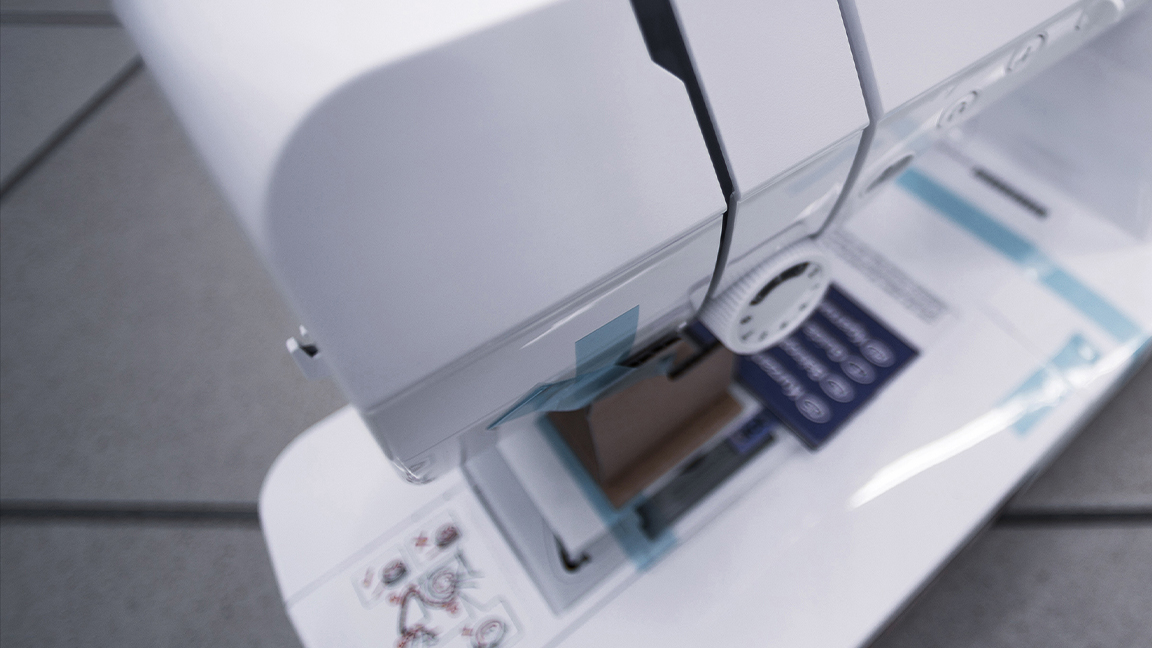 How to start sewing; a close up of a sewing machine