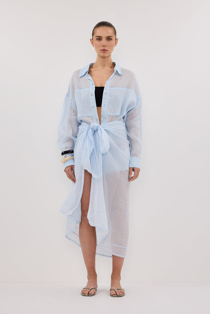 Tropez Cornflower Ramie Sarong