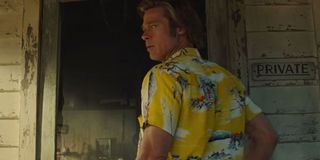 Brad Pitt at Spahn Ranch in Once Upon A Time In Hollywood