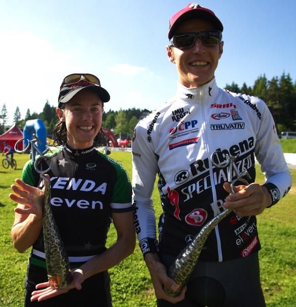 aroslav Kulhav&yacute; (Rubena Birell Specialized) and Mary McConneloug (Kenda / Seven / No Tubes) are the men's and women's winners at the Merida Bike Vysocina
