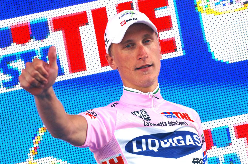 Cycling : 90e Giro d'Italia / Stage 3
Podium / GASPAROTTO Enrico (Ita) Pink Jersey / Celebration Joie Vreugde /
Barumini - Cagliari (181 Km)
Tour Italy / Ronde van Italie /
Rit Etape / UCI Pro Tour / (c)Tim De Waele
