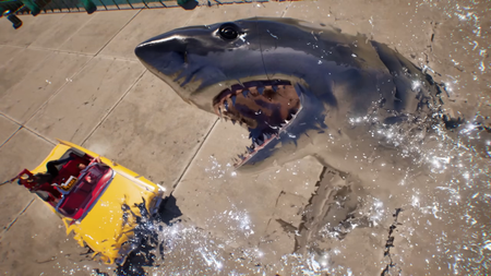 Crazy Taxi World Tour Screenshot showing a shark 