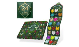 The Pukka tea advent calendar is displayed.