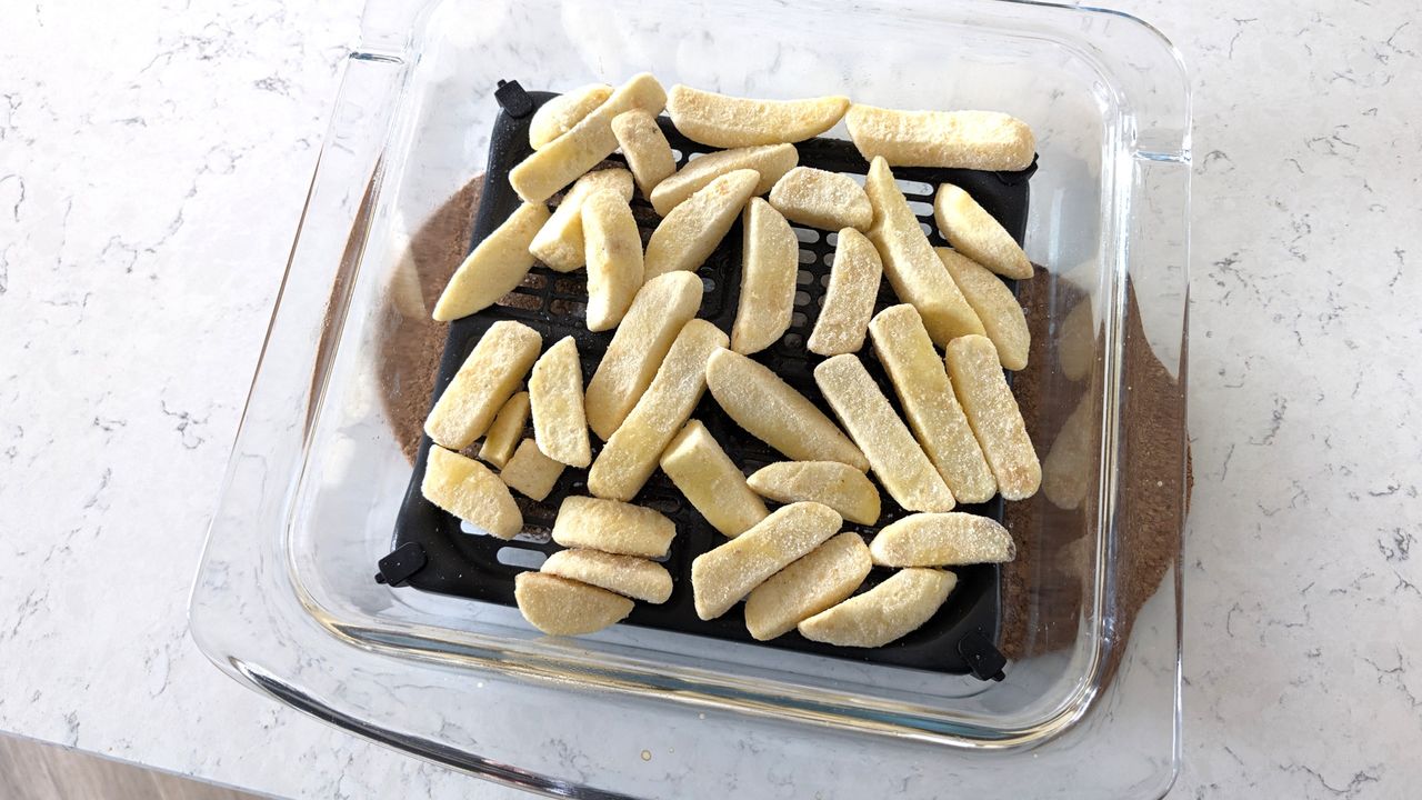 Frozen fries before being cooked using Ninja Crispi Microwave