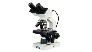 OMAX MD82ES10 40X-2000X Digital LED Compound Microscope on a white background